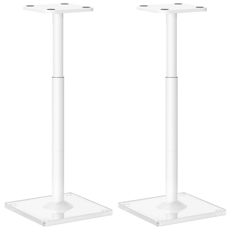 Adjustable Height Speaker Stands, White