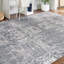Tapis bleu et argent noué à la main de haute qualité
