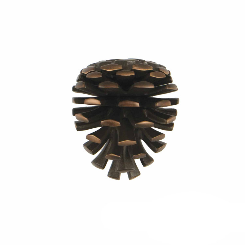 Pinecone Oiled Bronze Solid Brass Door Knocker, 3.25"