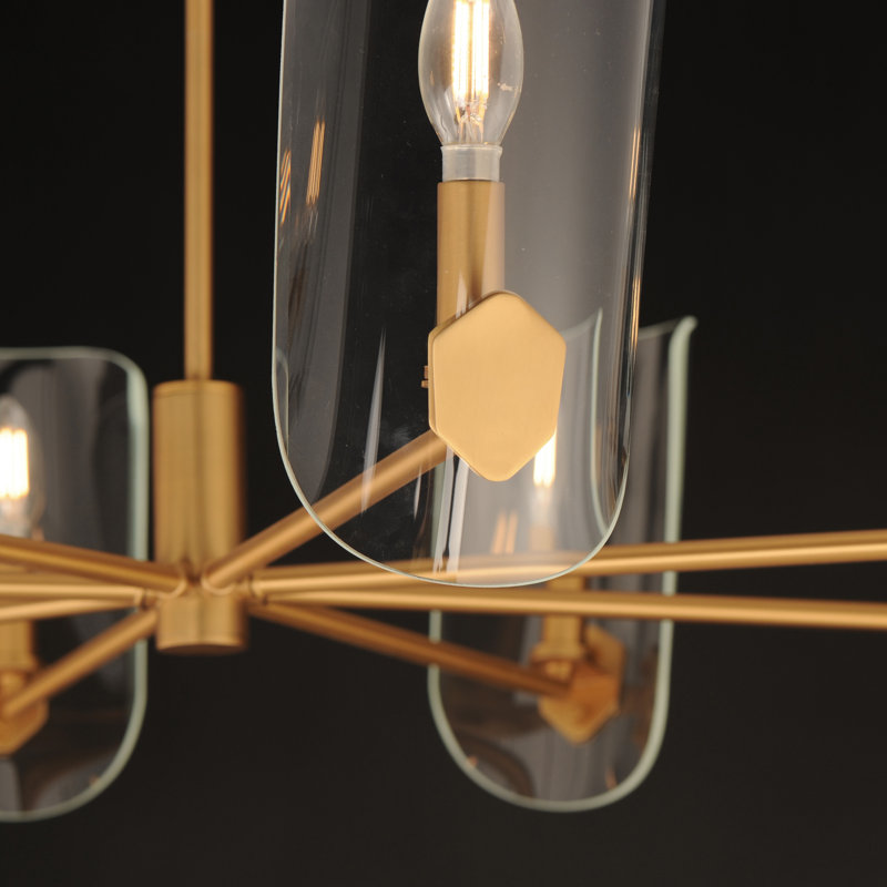 Lustre sphérique spoutnik à 8 lumières Maiki, Laiton vieilli naturel