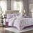 Lafael Purple/White Reversible 9-Piece Full Comforter Set with 100% Cotton Bed Sheets-655732853