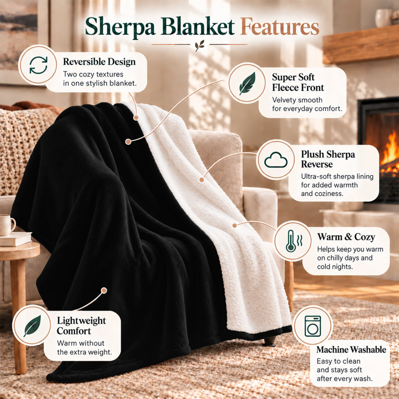 Imperial Homeware London Standard Blanket, King, Black