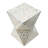 Geometric, Triangular Pattern Capiz Stool - Yellow, Blue Finish