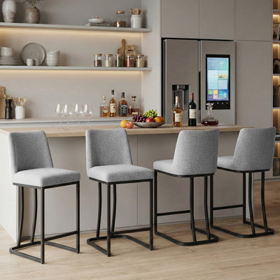 Upholstered Counter & Bar Stool With Backs