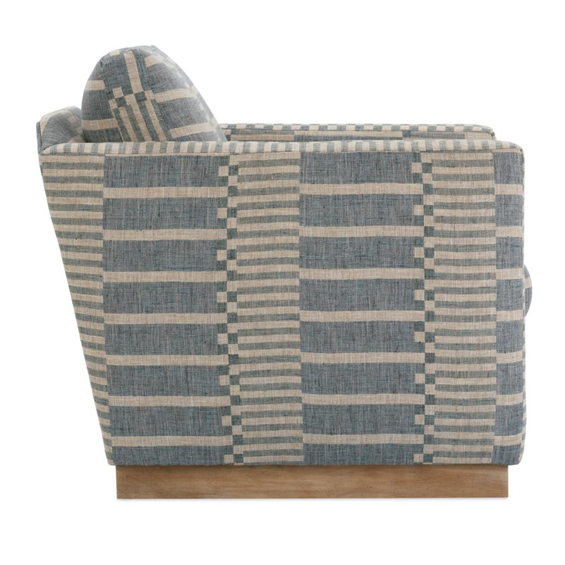 Allie Swivel Chair, Washed Oak, Indigo (14545-35)