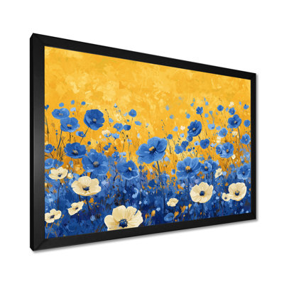 «Ison Blue Golden Wildflower Meadow Scenery II», art mural fleurs sauvages