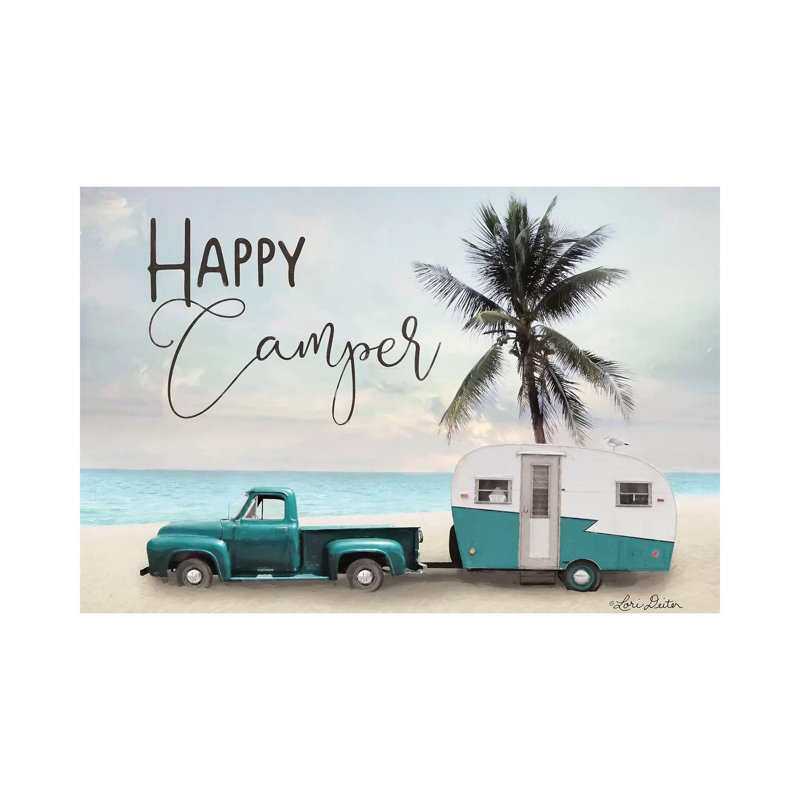 Happy Camper by Lori Deiter - Wrapped Canvas Print, 20.32 cm H x 30.48 cm W