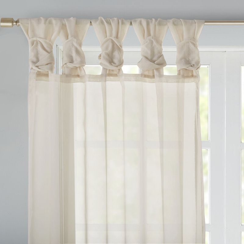 Paire de rideaux transparents Baisden Lester , L 50 po x L 95 po, Ivoire