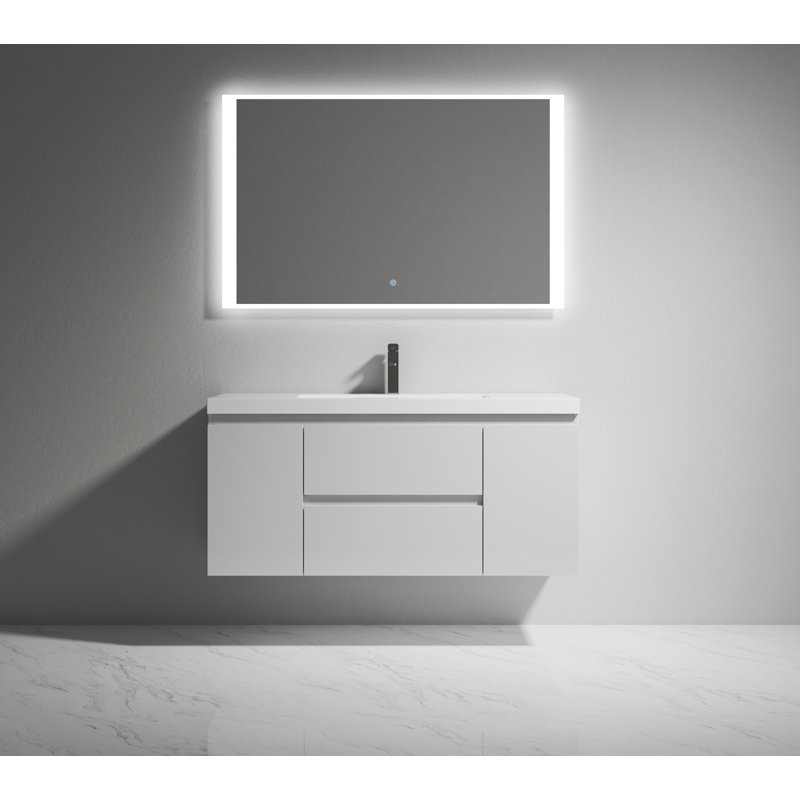 Gomer 47" Wall-Mount Single Bathroom Vanity Set