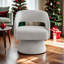 Fauteuil d'appoint pivotant en velours pivotant à 360 ° Rachedi avec dossier incurvé-115283126