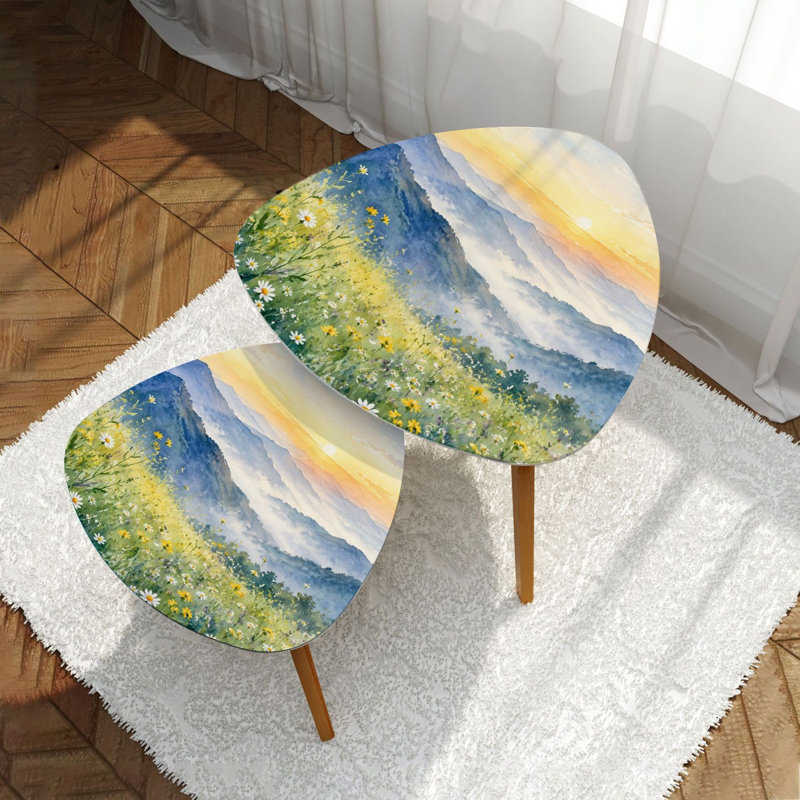 Ensemble de 2 tables basses gigognes Triangle