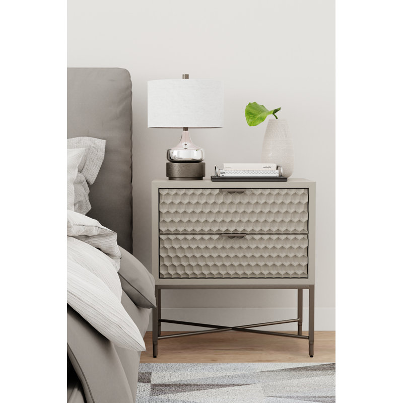 Capra 2 - Drawer Nightstand, Cement Gray
