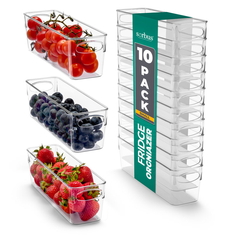 Ensemble de 10 petits bacs de rangement en plastique transparent Sorbus