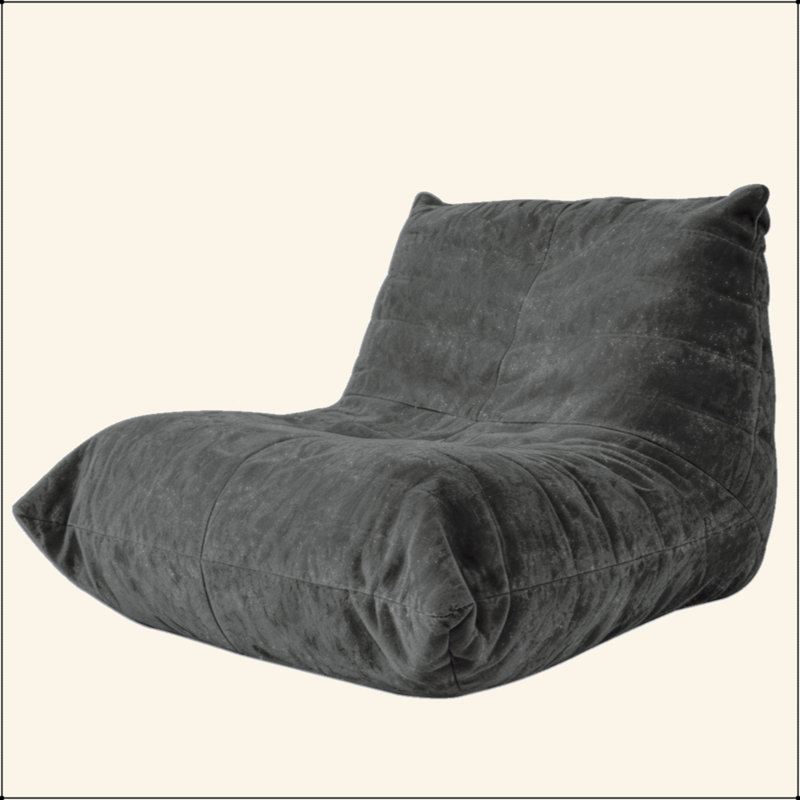 Ergonomic Bean Bag Chair With 5-Way Body Support, Warm Gray