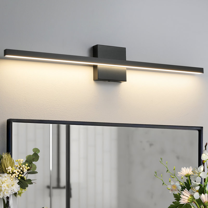 Éclairage à DEL à intensité variable pour meuble-lavabo 31,5 po Sheree, Noir mat