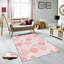 Tapis rose / ivoire en polyester tissé à la machine Benbow-116868645