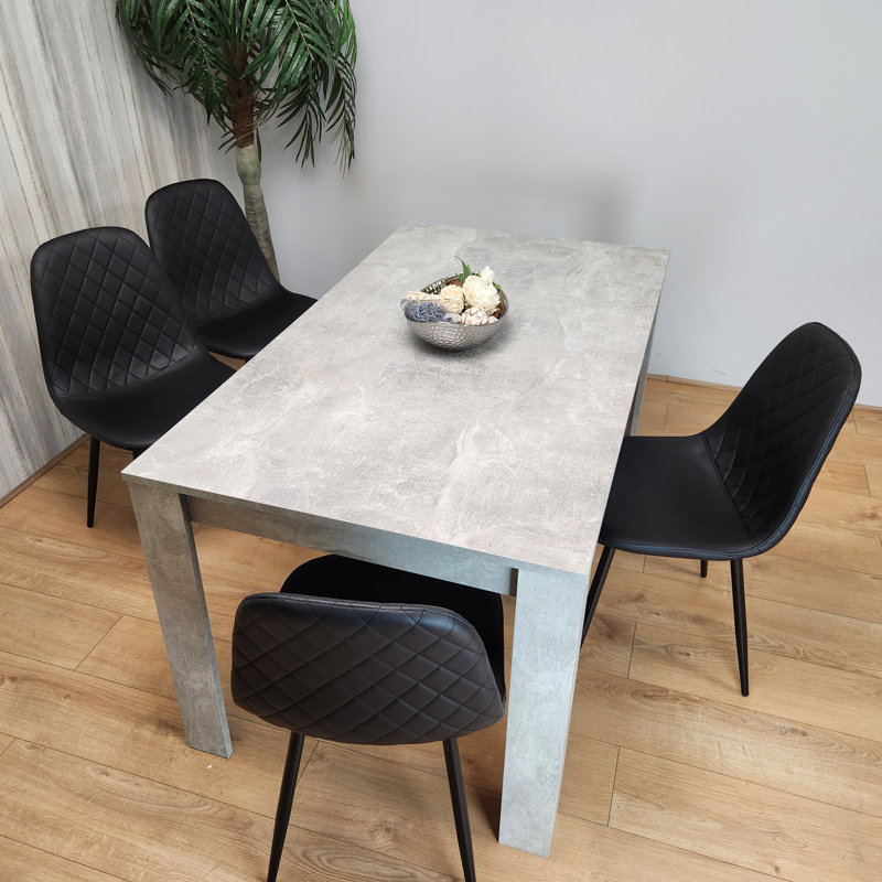 Marniqua 4 - Person Dining Set, Black