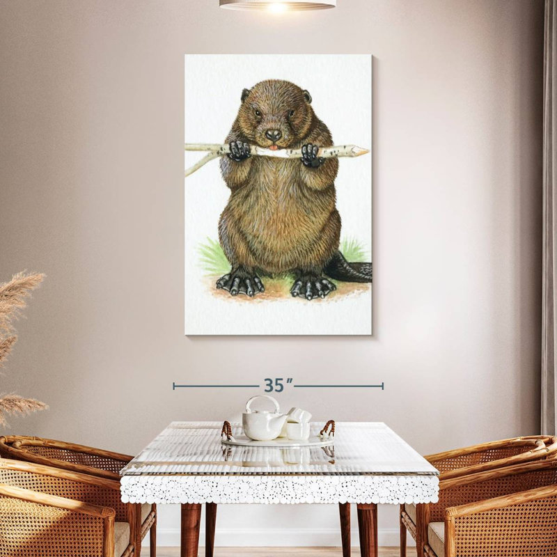 Brampt Branch-Eating Beaver, 48" H x 32" W