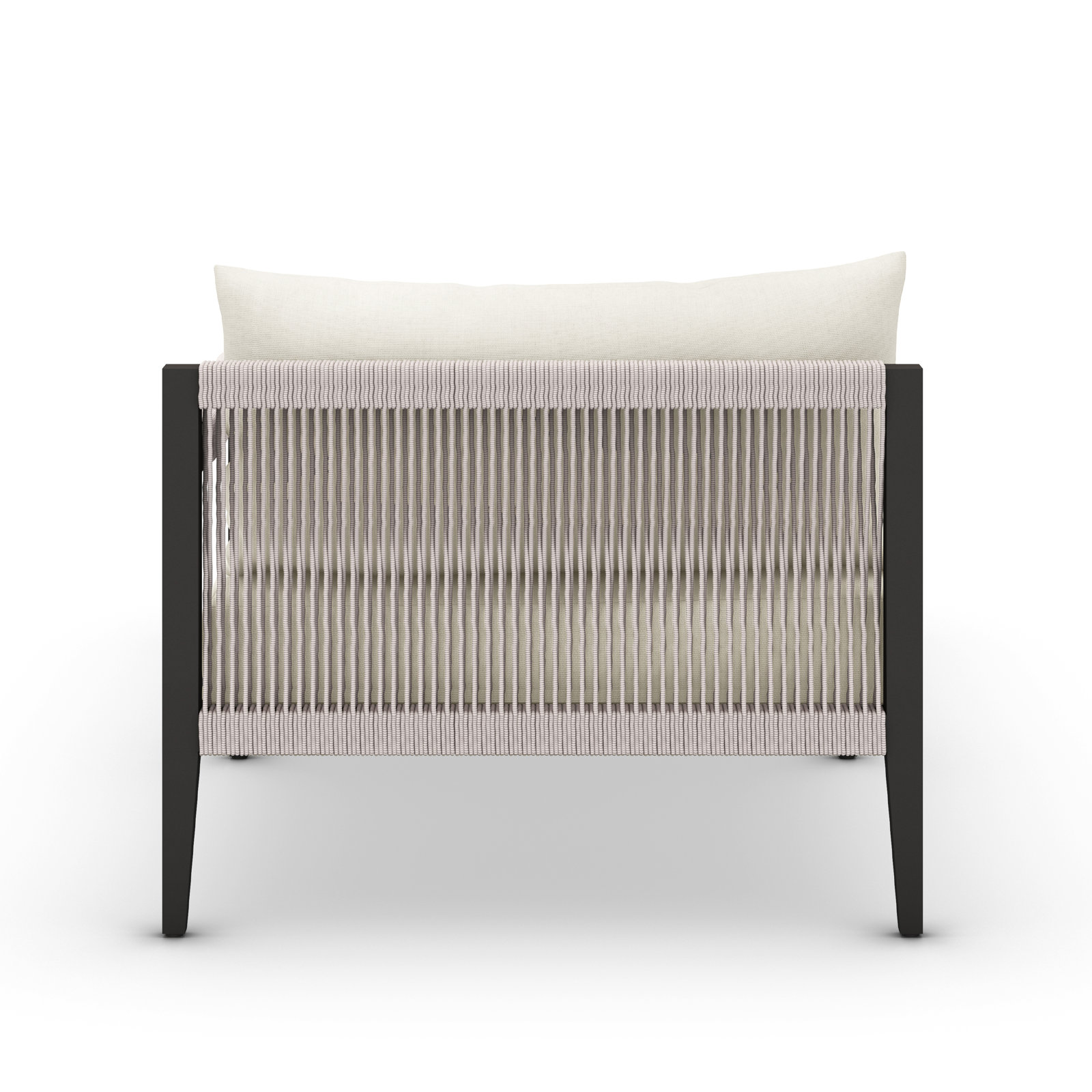 Nida 33'' Outdoor Aluminum Chaise Lounge, Polyester Blend Ivory, Bronze