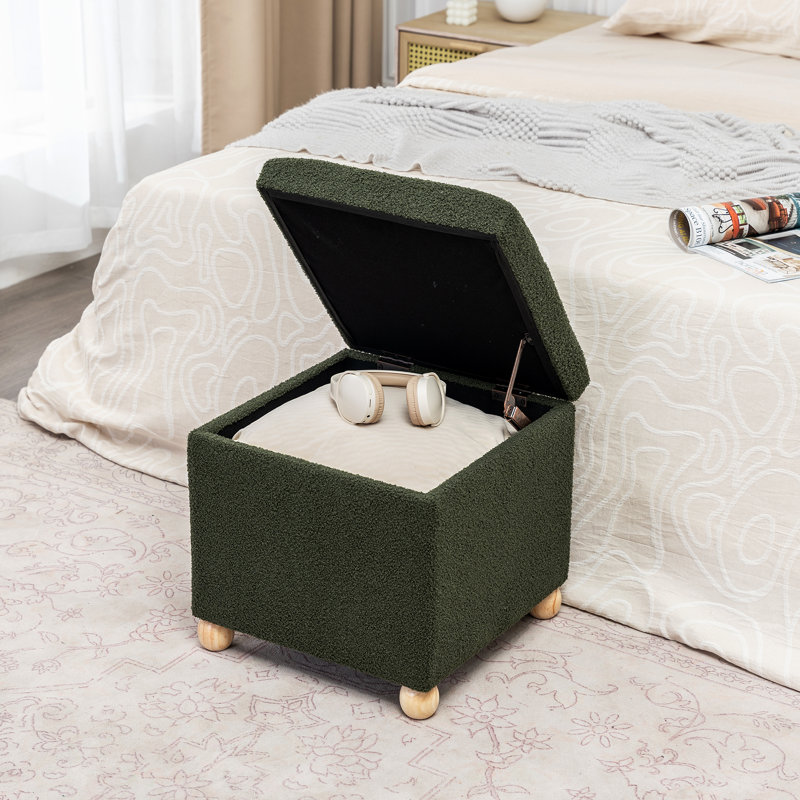 Repose-pieds carré 17 po avec rangement, Vert foncé