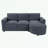 L-shaped Sofa with a Curved Chaise Lounge, USB Ports and Side Storage Pockets-961272259