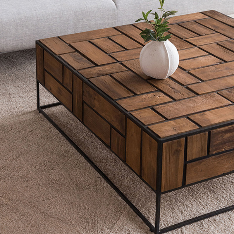 Table basse de style italien, H 13,78 po x L 39,37 po x l 39,37 po