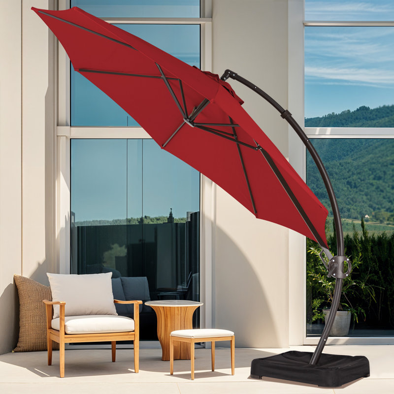  Parasol en porte-à-faux de 132 po avec couvercle, Beige
