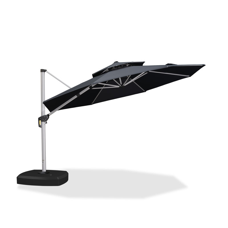 Parasol de terrasse 12 pi, gris