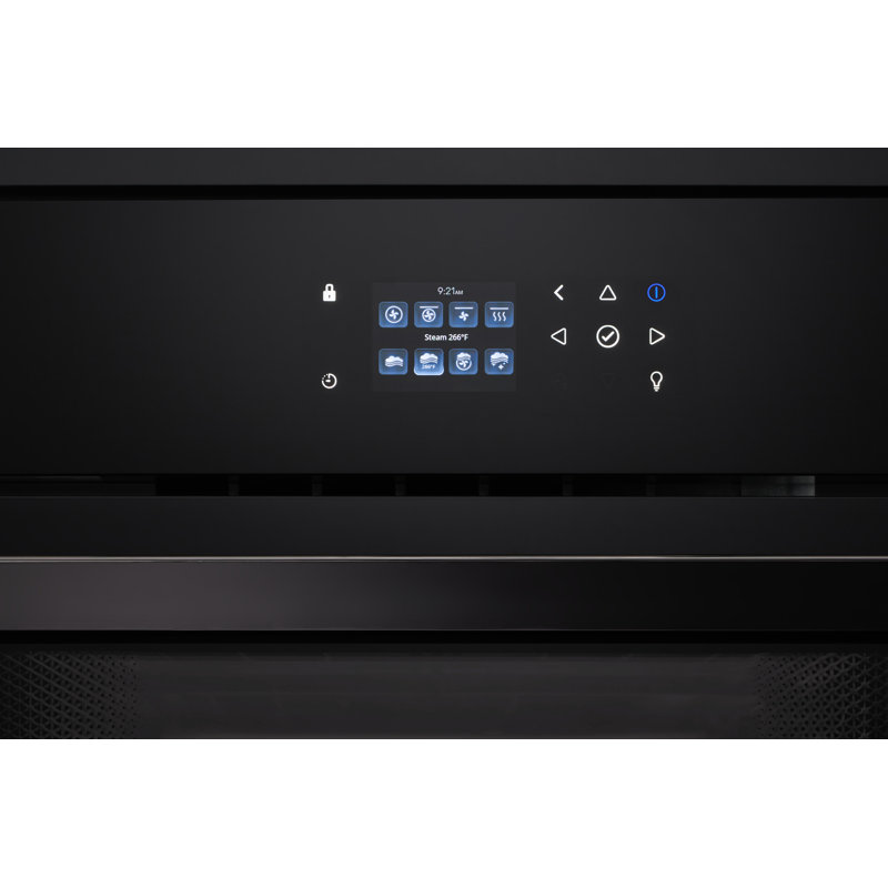 30"W. Steam Convection Oven, Black Glass