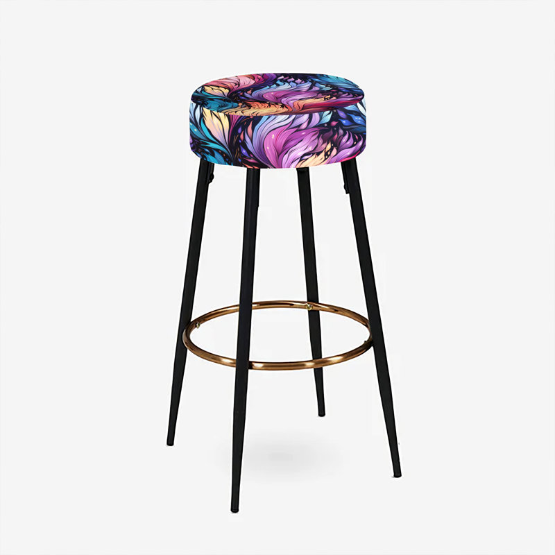 Ensemble de 2 tabourets de bar abstraits mauves et mauves Cosmic Ikat Journey Embark