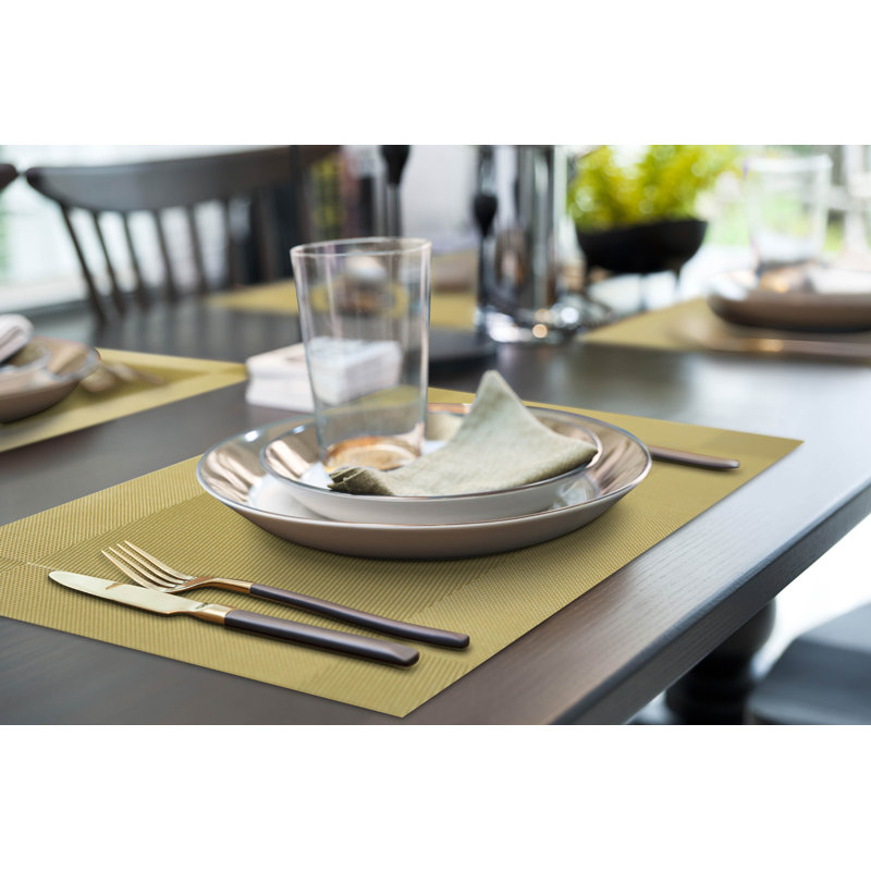 Davinee Polyester Rectangle Placemat, Gold