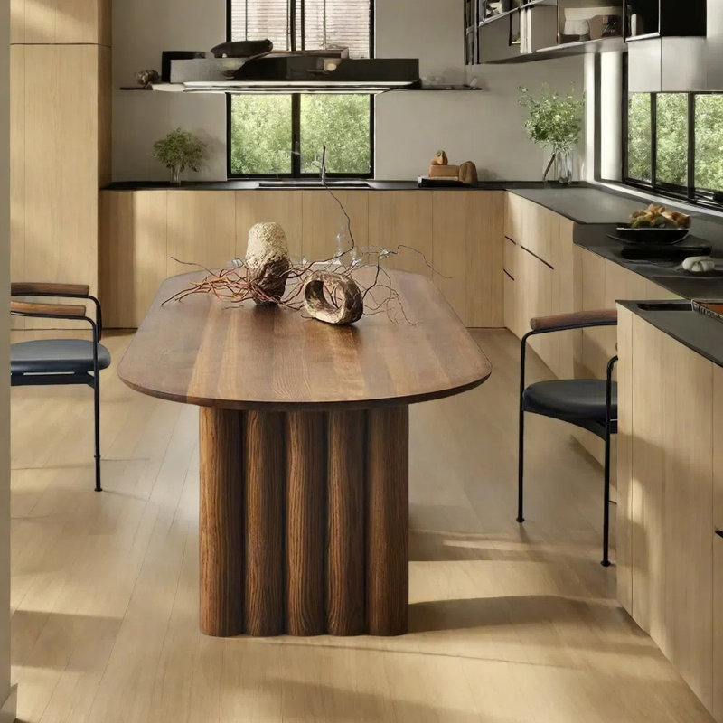 Simple oval dining table, 29.53"H x 70.87"L x 31.5"W
