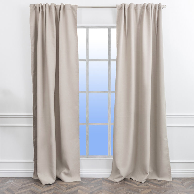 Room Darkening Single Curtain Panel, 260cm Width x 225cm Drop, Wheat