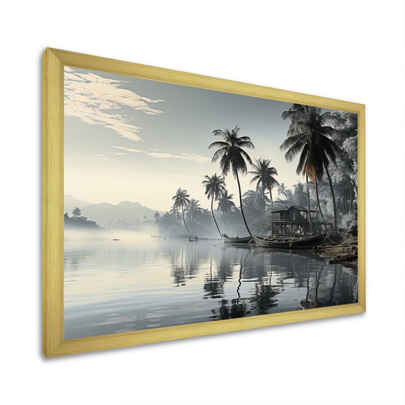 «Dominicain dominicain matin», reproduction sur toile, H 12 po x l 20 po x P 1 po, Encadrement doré