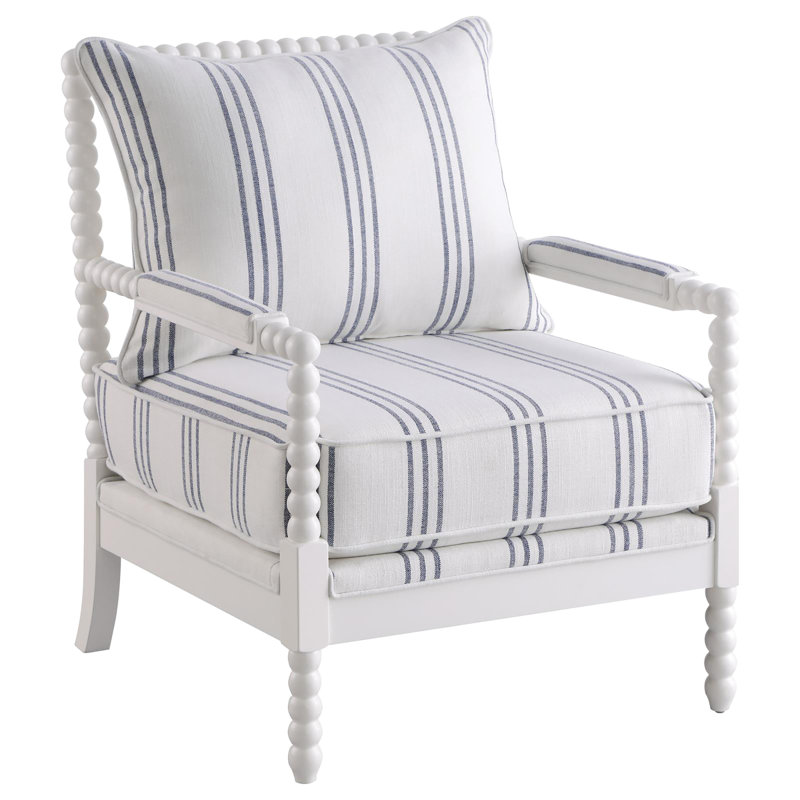 Chaise d'appoint 34 po avec rayures bleu marine et rayures blanches - ajoute un nouveau look