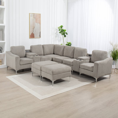 10 - Piece Upholstered Sectional