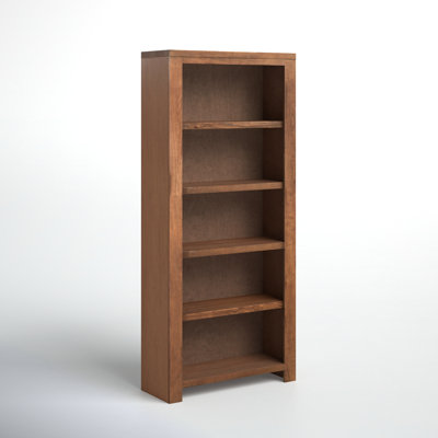 Damon Rustic Open Wood Bookcase, Bookcase Shelves, Storage Center, Fully Assembled, Brown