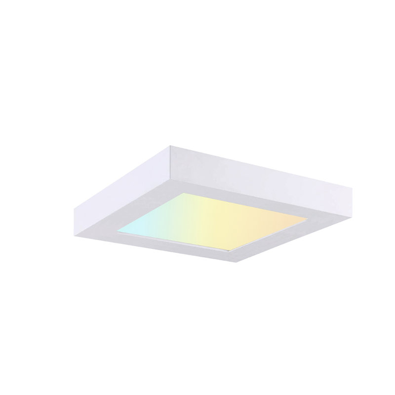Plafonnier encastré carré à DEL sélectionnable, Blanc, 7"