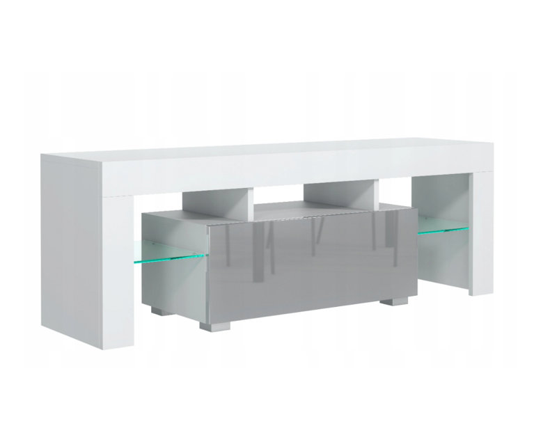 TV Stand for TVs up to 50", White/Grey, 130cm