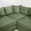 92" Oversized Corduroy Fabric Cloud Modular Sectional Couch with Throw Pillows and ottoman, Easy Assembly-116743806