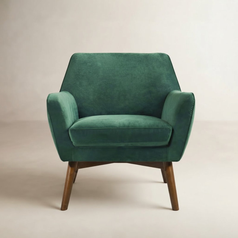 Fauteuil Ahrens, Velours vert forêt
