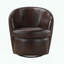 Fauteuil demi-tonneau pivotant en cuir à grain supérieur - bronze - sans assemblage-1714224947