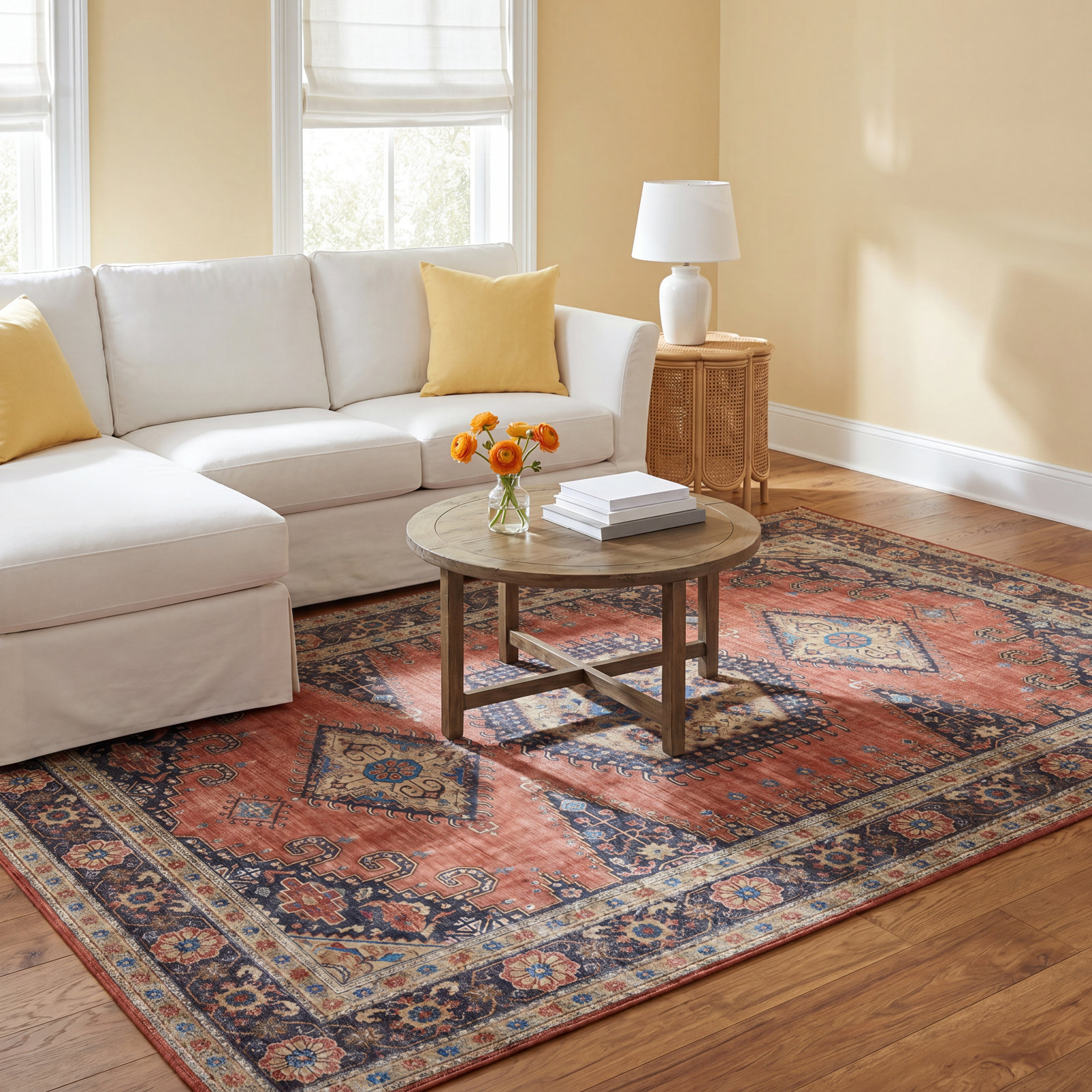 Avonmore Red Oriental Rug, Rectangle 6' x 9'
