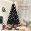 Arbre de Noël artificiel de 7,5 pi de hauteur, arbre de Noël non éclairé avec 1346 pointes de branches, ouverture automatique, base en acier, décoration des Fêtes pour bureau personnel, noir-1271032105