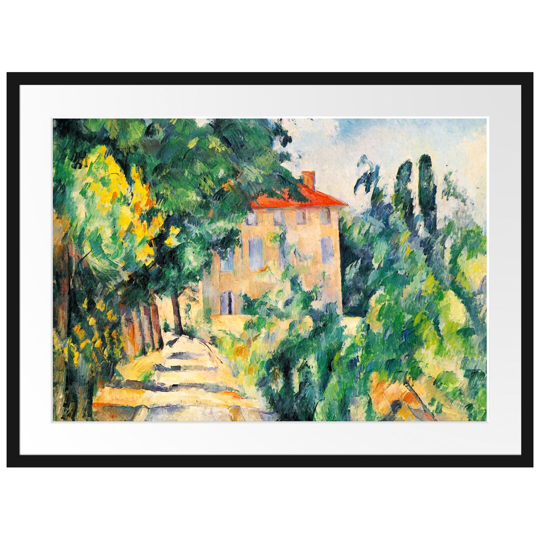 Gerahmtes Poster House with Roof von Paul Cézanne