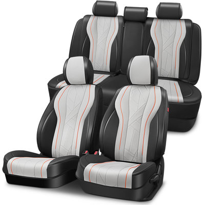 Full Set Seat Covers Universal Waterproof Leatherette For Cars Suvs Trucks Airbag Compatibility​​