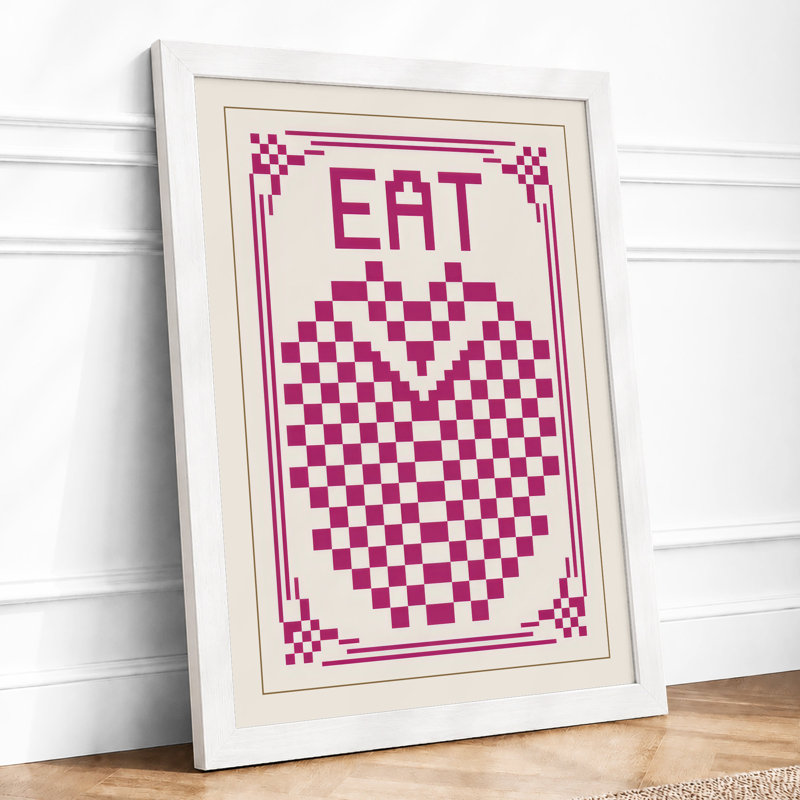 Magenta Appetite Pop Art - Framed Print, A3 - 42.0 x 29.7 cm, White