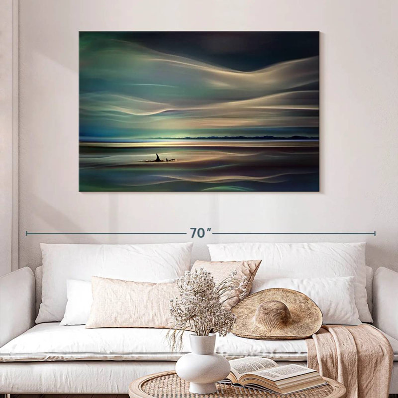 Alvord Swimming Orcas, 32" H x 48" W
