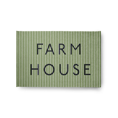 Tapis intérieur / extérieur en chenille tissé à la main Tal en vert / noir