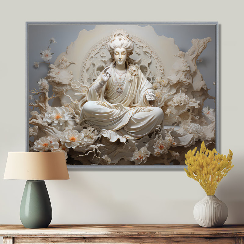 Hindou Bhagavad Gita Béni I, H 24 po x l 32 po x P 1 po, Encadrement argenté